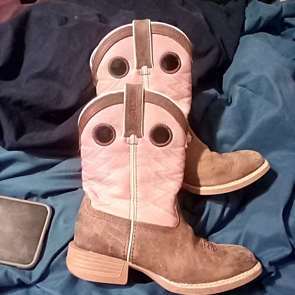 Durango Kids Western Boots in Pink and Brown